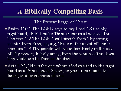 A Biblically Compelling Basis