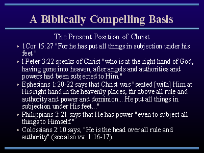 A Biblically Compelling Basis